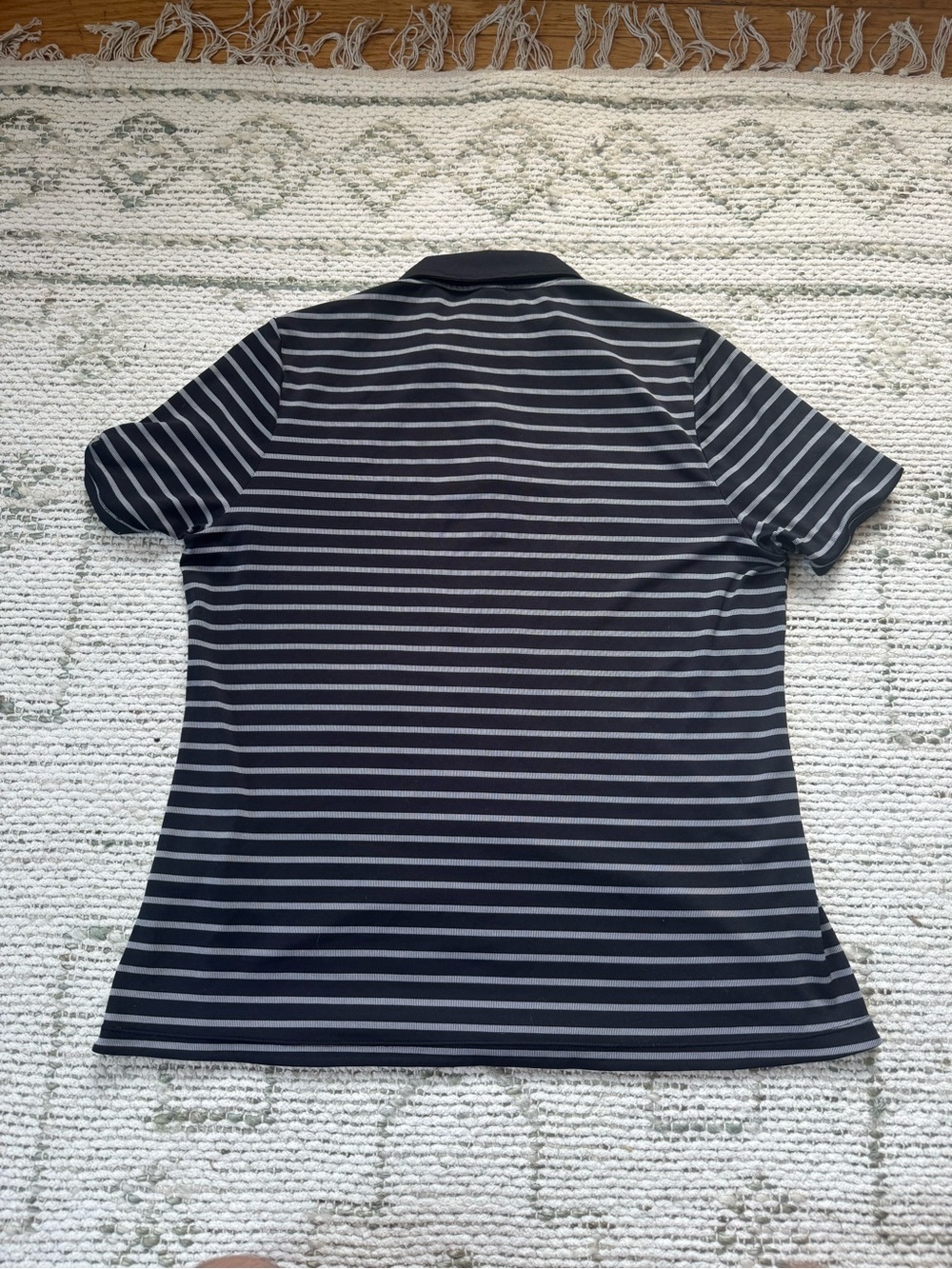 Oakley Womens Performance Golf Polo Shirt Black Striped Fits Like L - Picture 5 of 7